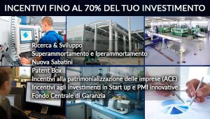 Fino al 70% del tuo investimento è gratis! Affianca alla tua impresa la nostra consulenza professionale al fine di sfruttare gli incentivi cumulativi attualmente in essere!