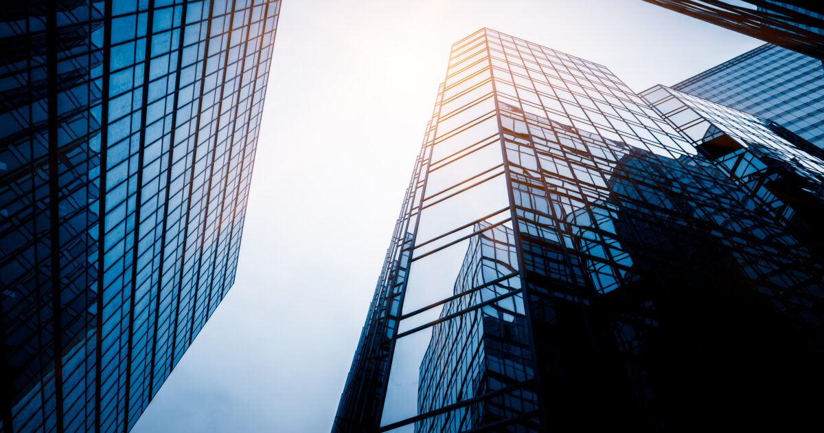 low angle view skyscrapers